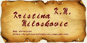 Kristina Milošković vizit kartica